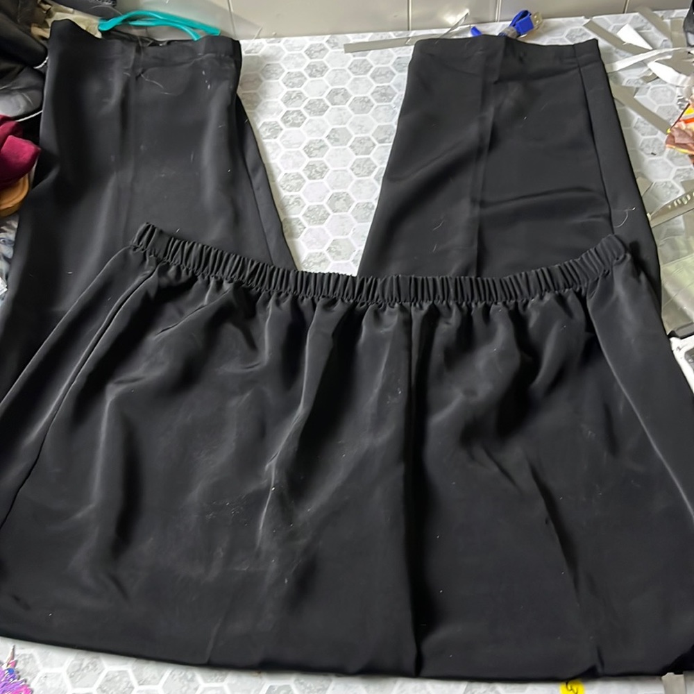 Roamans 28W Black Elastic Waist Pull On Skinny Pants